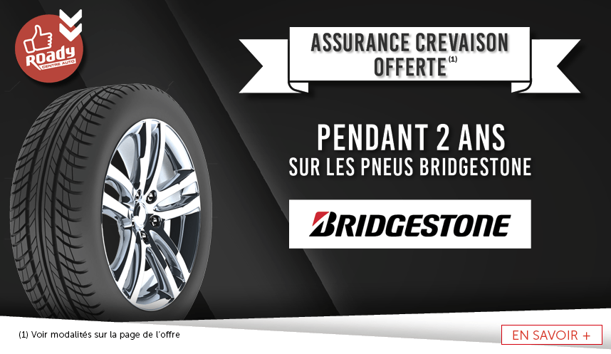 Offre pneus : assurance crevaison offerte sur Bridgestone